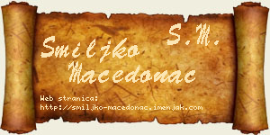Smiljko Macedonac vizit kartica